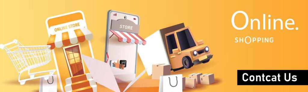 online shopping on phone buy sell business digital web banner application money advertising payment ecommerce illustration search free vector